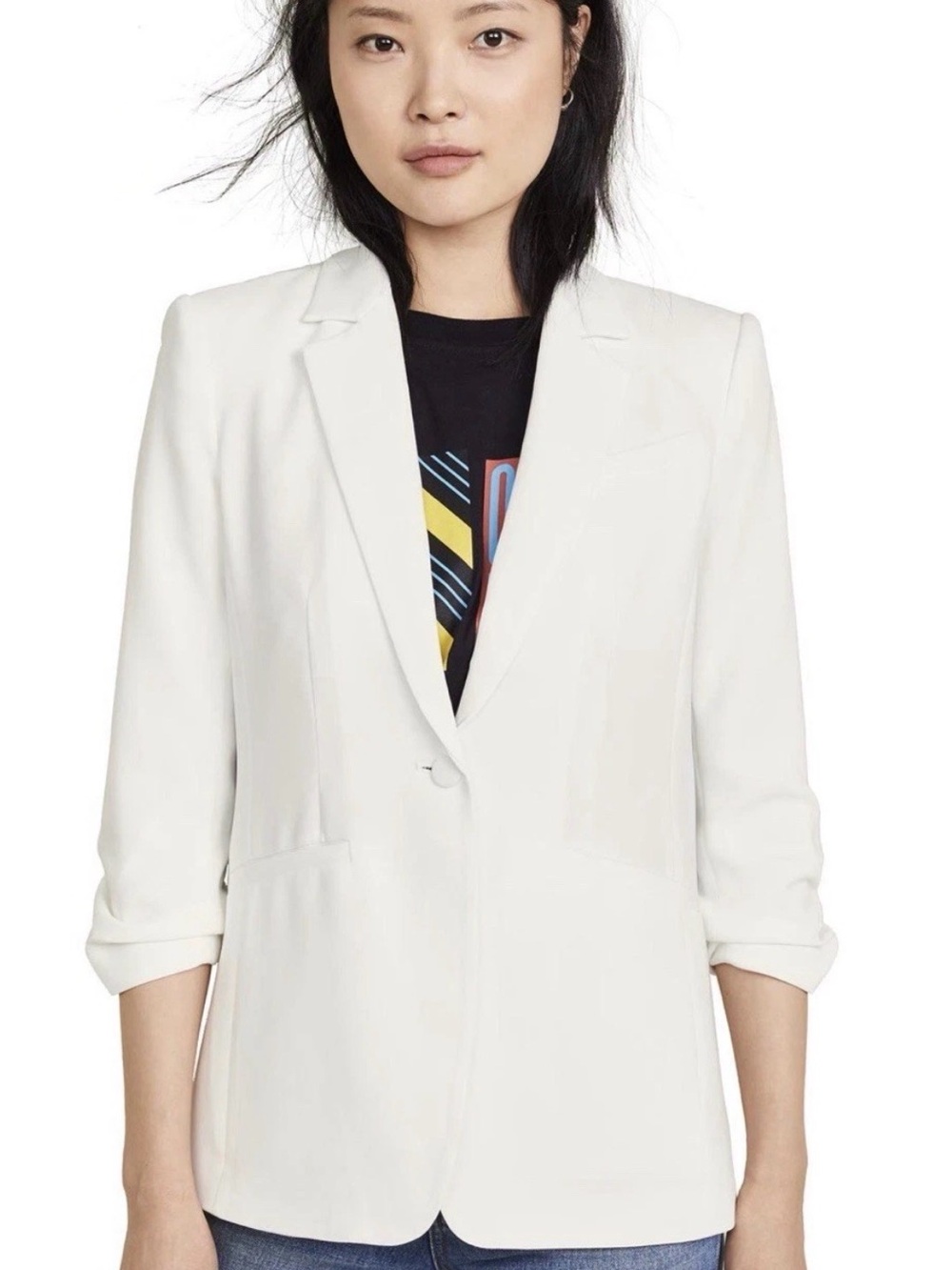 Cinq À Sept Women's Crepe Khloe Blazer, Ivory, 2 NWT